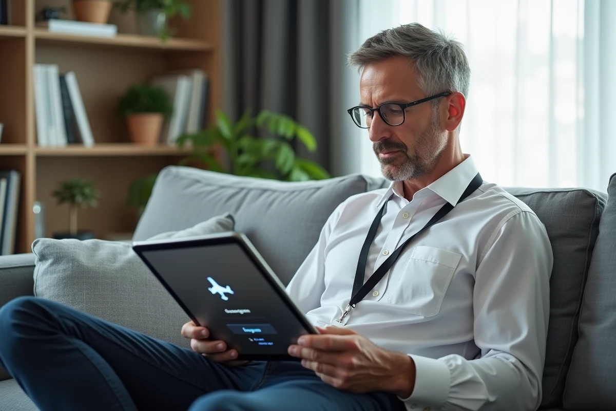 Agent Air France accédant à Intralignes depuis son domicile via une tablette en dehors du réseau interne
