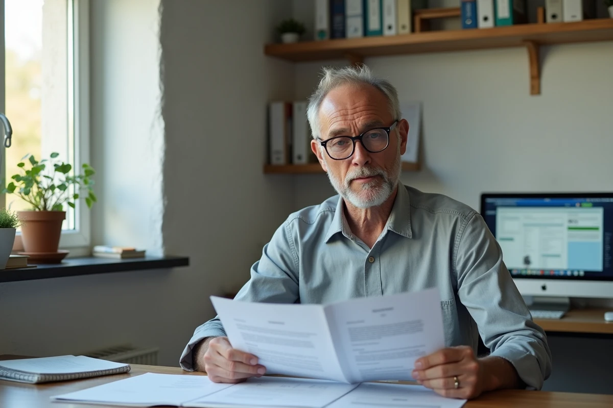 Agriculteur comparant les documents MSA et Urssaf pour déclarer son activité en auto-entrepreneur