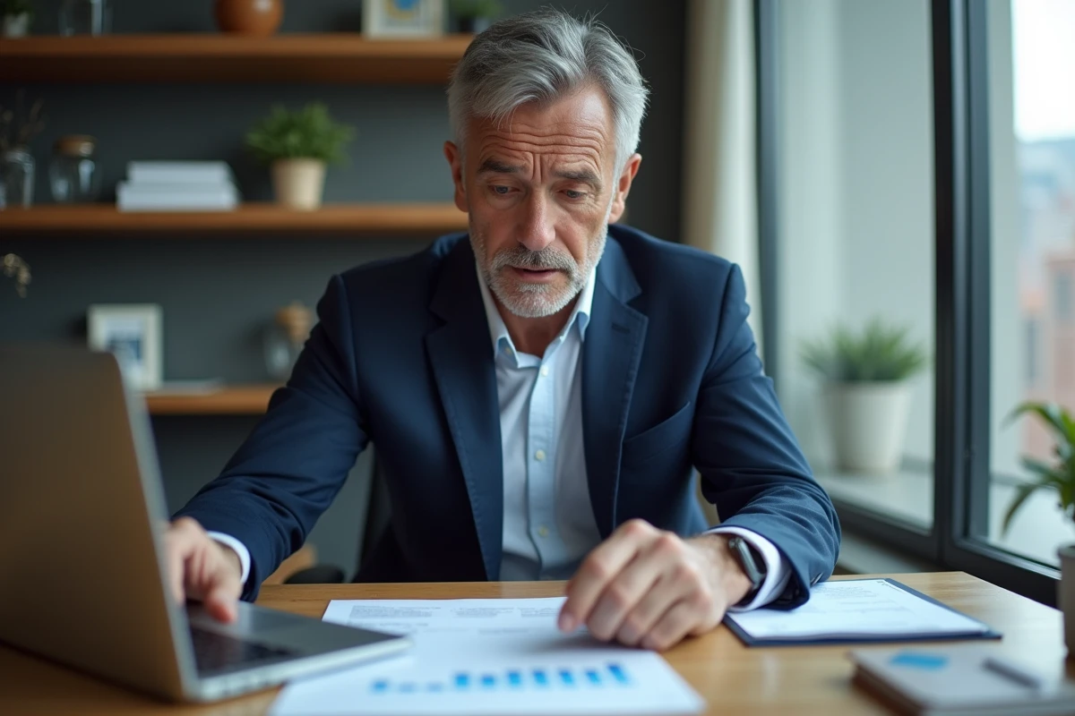 Homme d affaires en costume dans un bureau moderne