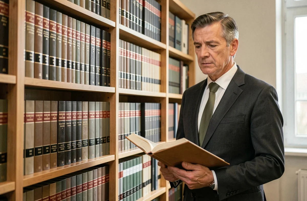 Maître Pascal Vilain, avocat d'affaires, devant une bibliothèque juridique