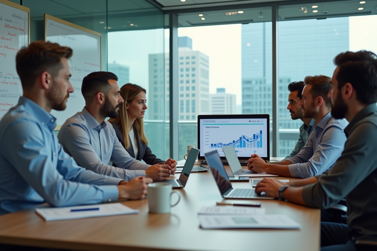 Groupe de professionnels lors d