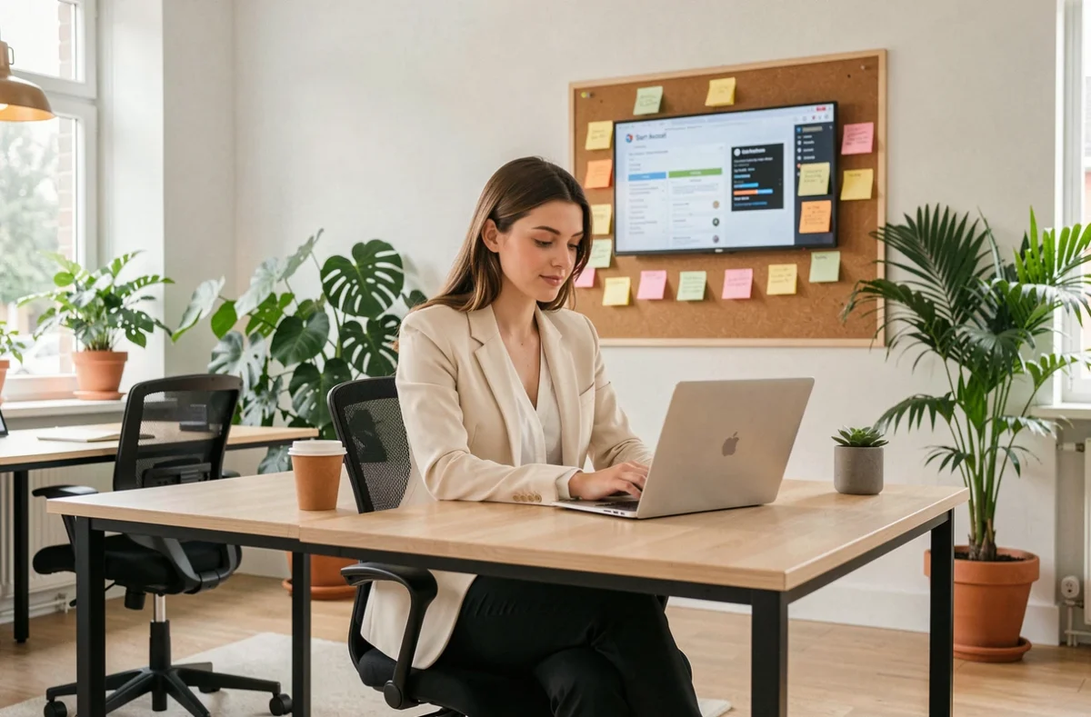 Avocate de Start Avocat travaillant dans un espace de travail moderne et collaboratif